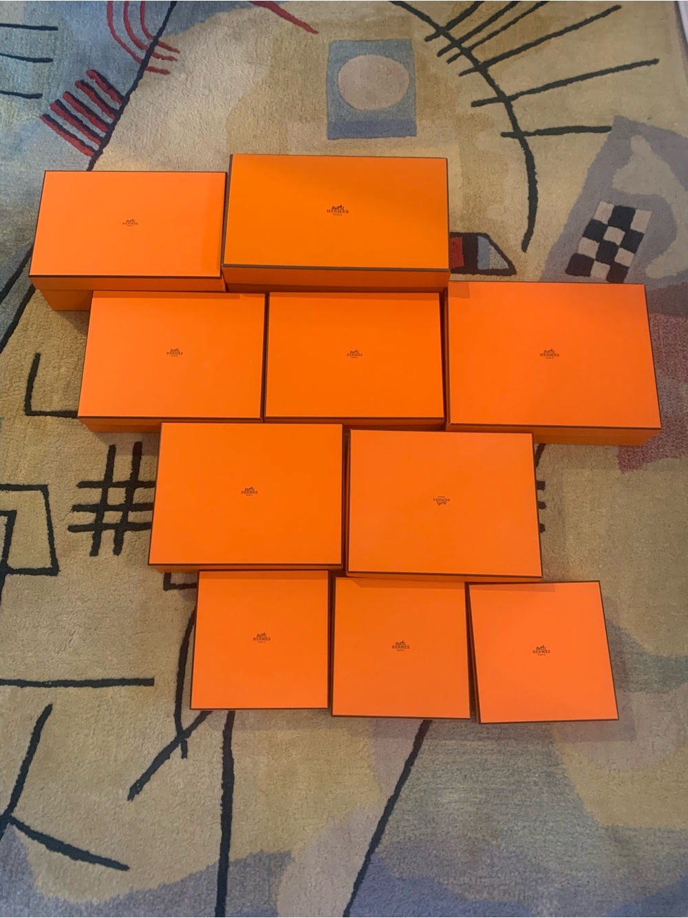 Bundle of 10 empty authentic Hermes boxes